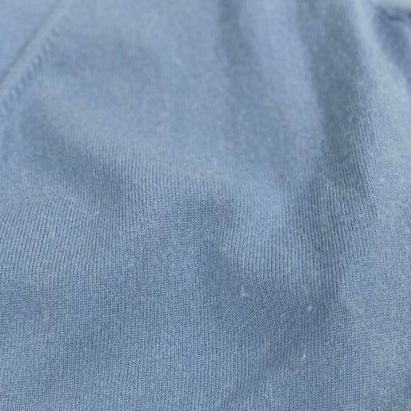 Diane von Furstenberg Wool-Cashmere Knitted Ballet Cloud Blue Wrap Sweater Sz LG - Picture 10 of 12